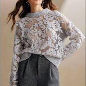 NWOT Floral Lace Sweater Size Small